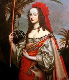 Sophie von Hannover als Indianerin, Gemälde von ihrer Schwester Louise Hollandine von der Pfalz 1645
