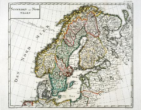 Skandinavien, Landkarte um 1795