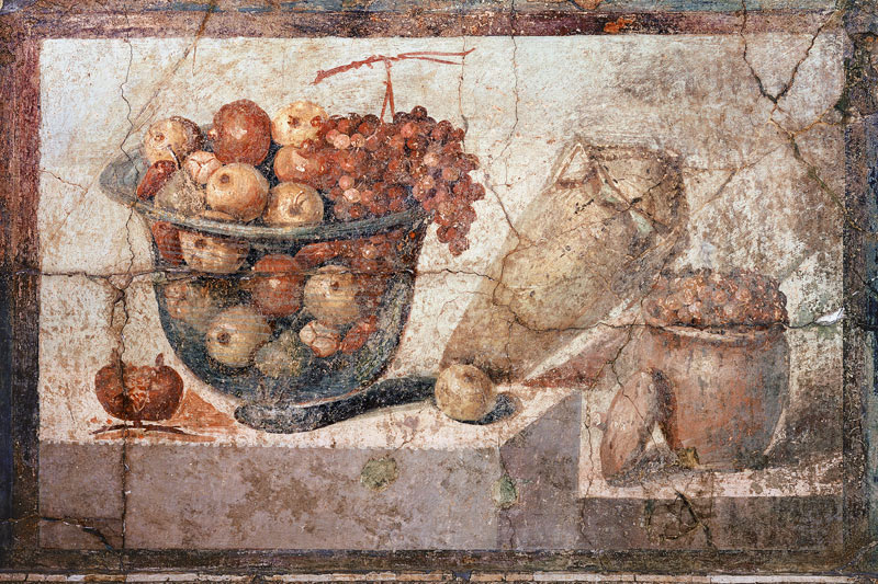 Stillleben mit Obstschalen und Weinkrug aus der 'Casa di Giulia Felice' (Haus der Julia Felix) - Pom von 