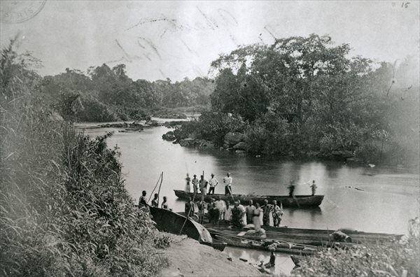 The River Volta on the Gold coast of Ghana, c.1883 (b/w photo)  von 
