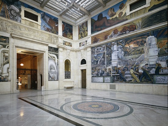 The Rivera Court with the Detroit Industry fresco cycle by Diego Rivera (1886-1957) 1932-33 von 