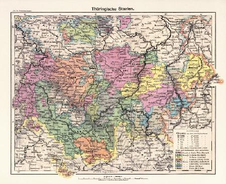 Thüringen, Landkarte 1902