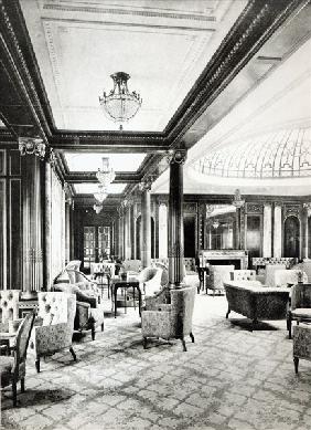 The First Class Lounge of the Ocean Liner ''Mauretania'', c.1906 (b/w photo) 