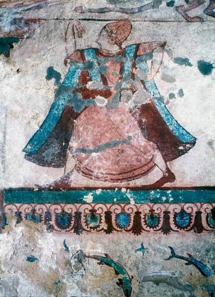 Taenzerin / etrusk.Wandmalerei Tarquinia von 