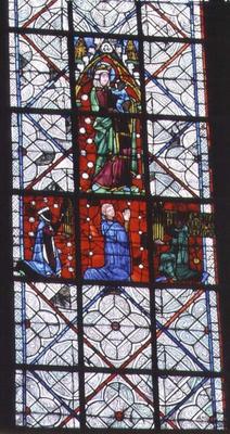 The Adoration of the Magi, from the Chapel of St. Jean, 13th century (stained glass) 1486