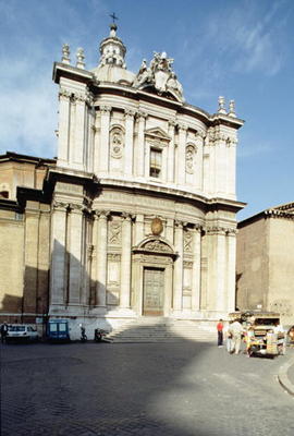 The facade of the church, rebuilt in 1640 by Pietro da Cortona (1596-1669) (photo) von 
