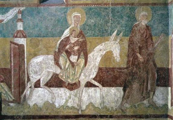 The Flight into Egypt, from the wall of the Choir, 12th-13th century (fresco) von 