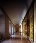 The main corridor on the piano nobile decorated with hanging tapestries, designed by Antonio da Sang 1290