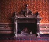 The main hall, detail of a fireplace with the Orsini coat of arms (photo) 15th