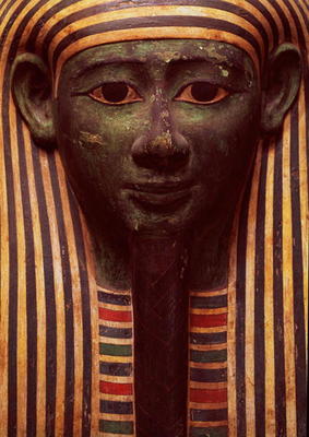 The sarcophagus of Psametik (664-610BC) detail of the face, Egyptian von 