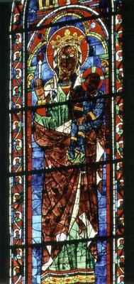 The Virgin carrying the Christ Child, lancet window from the south transept, c.1217-25 (stained glas 17th
