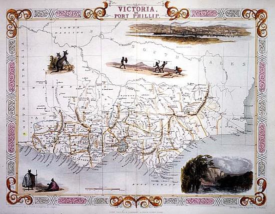 Victoria, Australia, from Illustrated Atlas of the World, pub. Tallis & Co., 1849-53 von 
