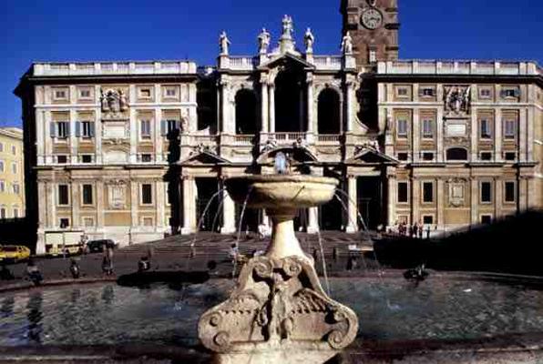 View of the church and the fountain designed by Carlo Maderno (1556-1629) (photo) von 