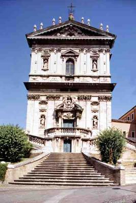View of the church facade and the staircase designed by Vincenzo della Greca in 1654 (photo) von 