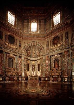 View of the interior showing the altar flanked by the Medici tombs of Cosimo I (1519-74) and Ferdina von 