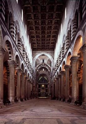 View of the nave, 12th century (photo) von 