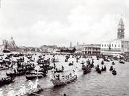 View of the Regatta passing through the Bacino of S. Marco (b/w photo) 1880-1920 1826