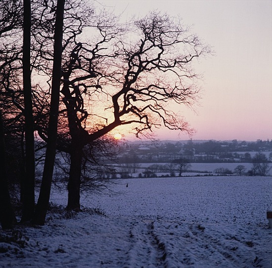 Winter scene in the snow, Hockley, Essex von 