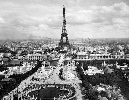 World fair in Paris in 1900 : Champs de Mars with Eiffel Tower in 1900