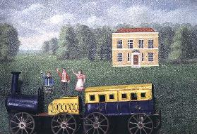 Waving to the train, 1870/1880 (collage) 1910