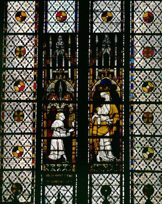 Window depicting the Virgin and Raoul de Ferrieres, 14th century (stained glass) von 
