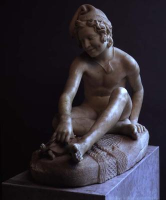 Young Neapolitan fisherboy playing with a tortoise by Francois Rude (1784-1855) (marble) von 