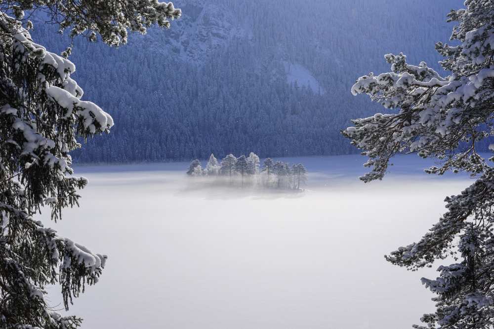 fog over frozen lake von Norbert Maier