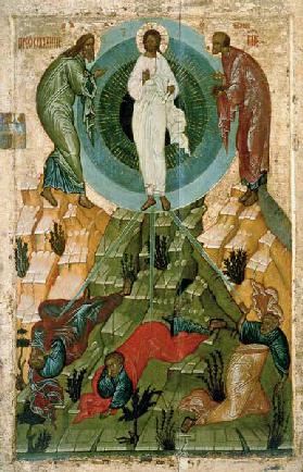 The Transfiguration of Our Lord, Russian icon from the Holy Theotokos Dormition Church on the Voloto 15th centu