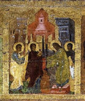 The Presentation in the Temple, Russian icon from the iconostasis in the Cathedral of St. Sophia 14th centu