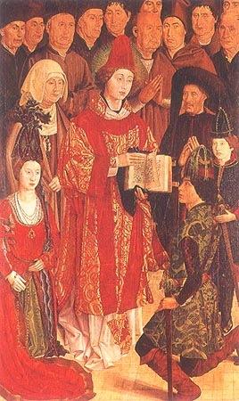 Alfons V., König von Portugal, vor dem hl. Vinzens (Ausschnitt) 1495