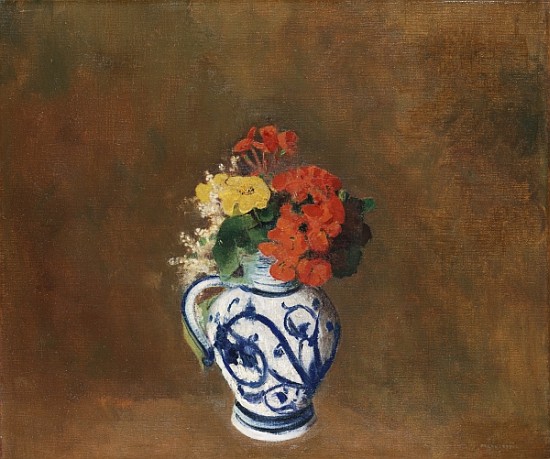 Flowers in a Blue Vase, c.1900 von Odilon Redon