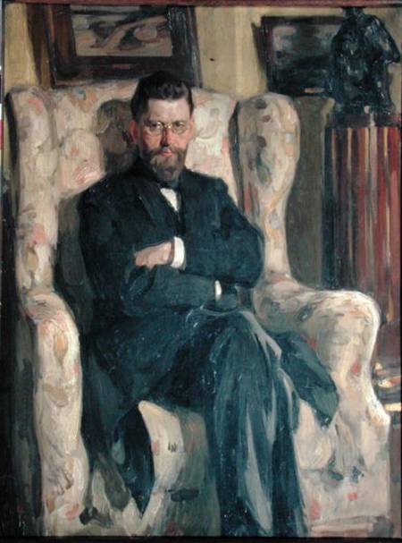 Portrait of the collector Alexei A. Bakhrushin (1865-1929) von Osip Emmanuilovich Braz