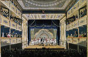 Aufführung von Ferdinand Raimunds Der Bauer als Millionär im Leopoldstäd Theater Wien 1826