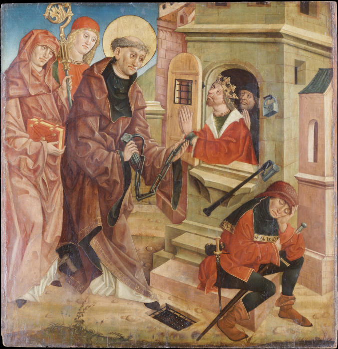 Der hl. Leonhard befreit Gefangene von Österreichischer Meister um 1490