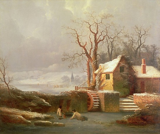 Snow Scene with Mill and Cottages von of Chichester Smith George