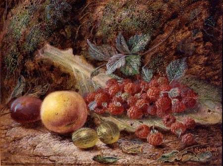 Still Life with Fruit on a Cabbage Leaf von Oliver Clare
