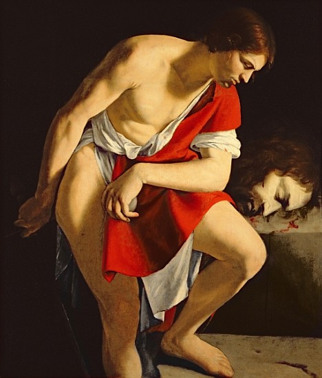 David contemplating the head of Goliath von Orazio Gentileschi