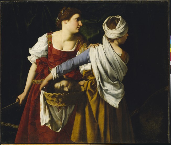 Judith und ihre Magd mit dem Haupt des Holofernes von Orazio Gentileschi