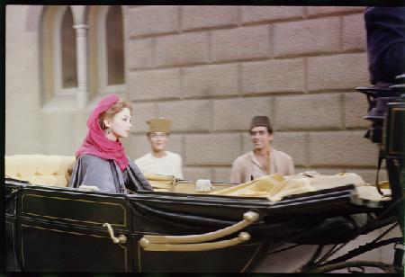 Christine Kaufamann filming Taras Bulba 1962