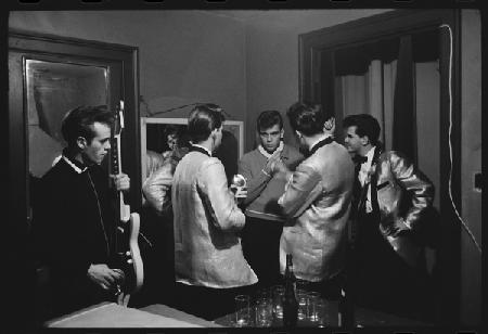 Fabian backstage with the band 1959