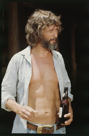 Kris Kristofferson with beer 1972
