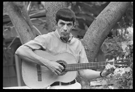 Leonard Nimoy plays guitar 1966