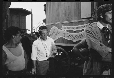 Louis Malle with crew on the set of Viva Maria 1965