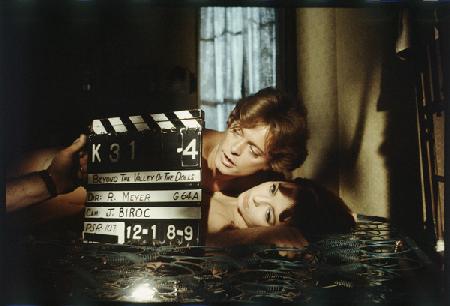 Michael Blodgett and Dolly Read on set in Beyond the Valley of the Dolls 1970