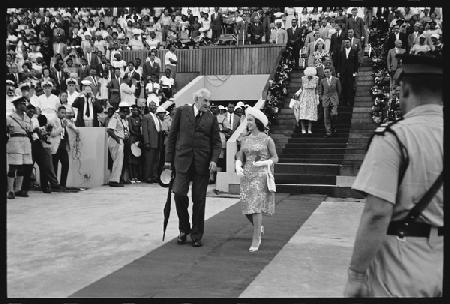Princess Margaret and Prime Minister Bustamante celebrating Jamaican independence 1962