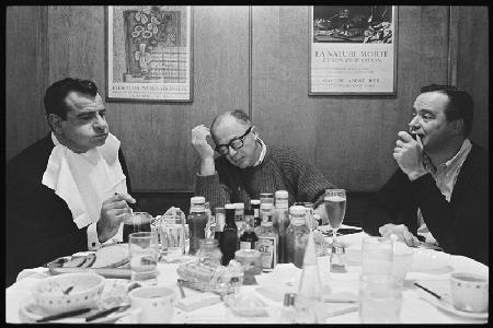Walther Matthau, Billy Wilder and Jack Lemmon on the set of The Fortune Cookie 1966