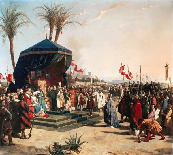 Ludwig der Heilige empfängt den Patriarchen von Jerusalem in Damiette 1249 von Oscar Gue