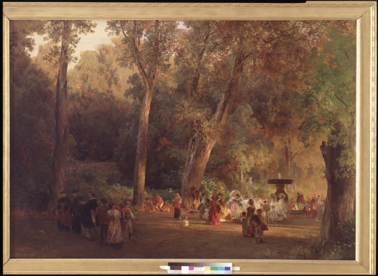 Im Park der Villa Torlonia in Rom von Oswald Achenbach