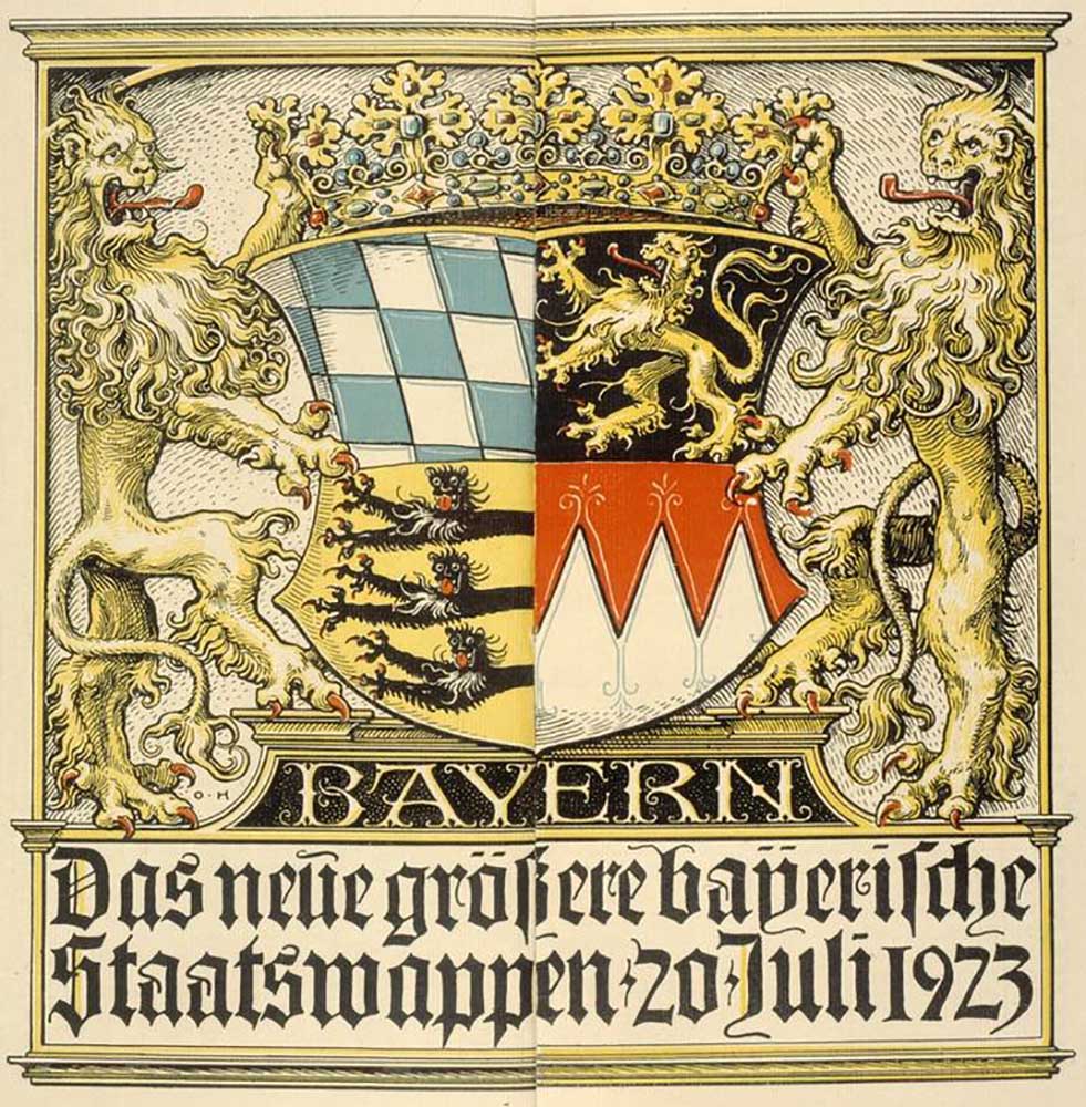 Das neue größere bayerische Staatswappen, 20. Juli 1923 von Otto Hupp