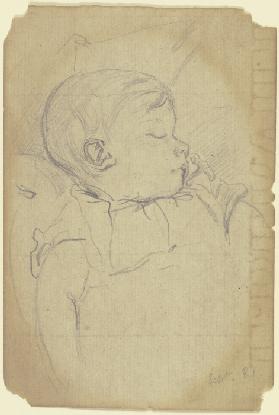 Bildnis des Victor Scholderer als Kleinkind, schlafend